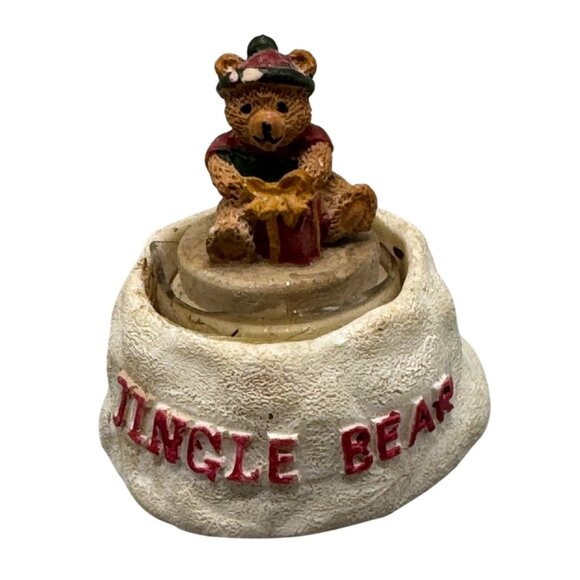 MINI Vintage Ceramic Jingle Bear Christmas Decor With Detachable Topper READ - Picture 1 of 7